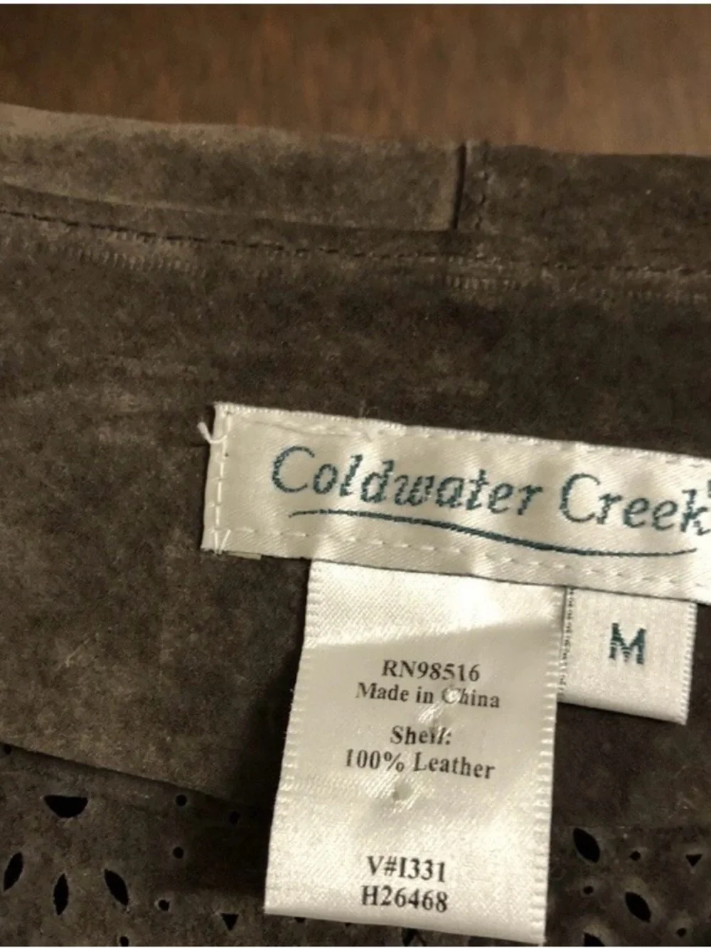 Coldwater Creek Brown Scalloped Suede Blazer